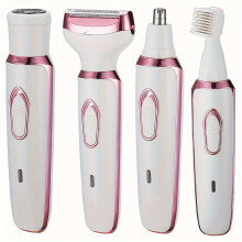 (Pink) 4-in-1 Women'S Electric Hair Remover/ Multifunctional Electric Hair Removal Set/ Bikini Trimmer/ USB Rechargeable/ Eyebr