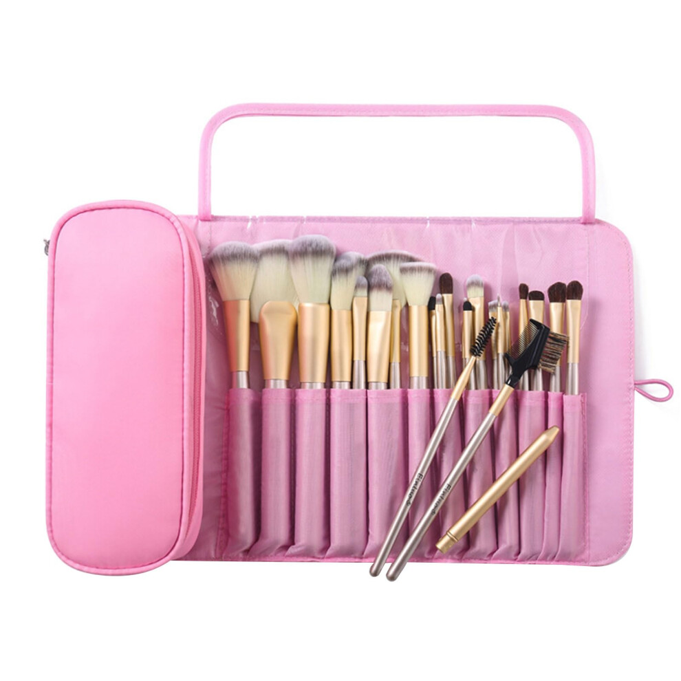 Professional Beauty Cosmetics Makeup Toolkits Foldable Cosmetic Bag With 12 Brush Holders Handbag Cosmetic Case