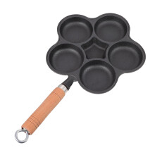5 Hole Egg Pan Cast Iron Non Stick Frying Pan Easy to Use for Breakfast Egg Pancake Maker