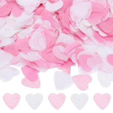 Biodegradable Confetti Wedding – 50g (5000pcs) Heart Shaped Paper Confetti in Pink White for Wedding Celebrations