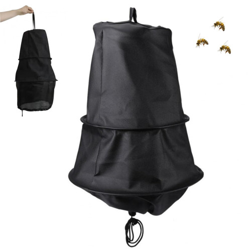Swarm Trap, Waterproof  Windproof Black Cage Bee Swarm Trap with Drawstring