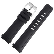 22mm Quality Fluoro Rubber Silicone Watch Strap for IWC Aquatimer Family IW3768/3290/3568/3767 Men Waterproof Black Watch Band Black, No Buckle 22mm