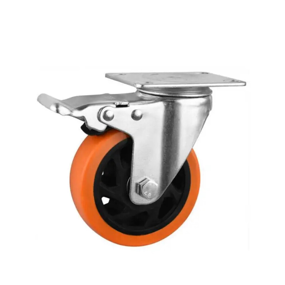 1 Piece Packaging 3Inch Universal Wheel With Brake, Diameter 75 Double Bearing Rotating Mechanical Swivel Caster, 3 Inch. 9365049678674
