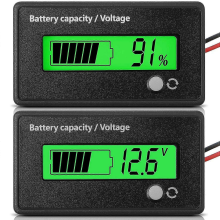 Medidor de bateria DC 12V 24V 36V 48V 72V com alarme, tensão de capacidade da bateria, monitores de bateria, chumbo-