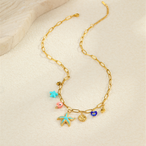 Χρυσό κολιέ με charm, συμβατό με γυναίκες, κολιέ choker με λευκά μαργαριτάρια, μενταγ 1