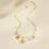 Χρυσό κολιέ με charm, συμβατό με γυναίκες, κολιέ choker με λευκά μαργαριτάρια, μενταγ 3