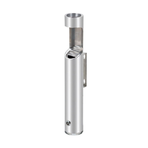 Wall Mounted Stainless Outdoor Cigarette Bin, Lockable Ashtray with 2 Keys