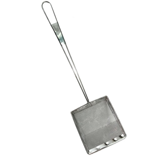 Glatter Ölsieblöffel, Edelstahl, hitzebeständiger Griff,