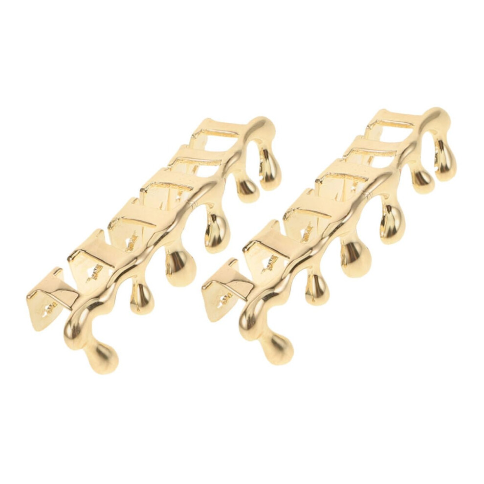2 pieces tooth grill mouth grill teeth grill gold tooth cap golden copper