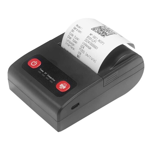 58mm Φορητός Μικρός Θερμικός Εκτυπωτής - USB και Bluetooth, συμβατός με Android, iOS και Windows