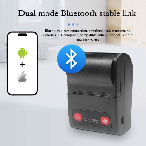 58mm Φορητός Μικρός Θερμικός Εκτυπωτής - USB και Bluetooth, συμβατός με Android, iOS και Windows 1