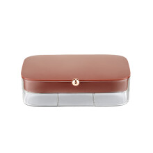 Cutie organizatoare elegantă pentru bijuterii, carcasă din plastic dur cu design transparent, potrivită pentru călătorii și construcție de