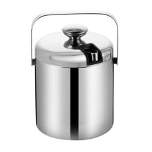 Doublewalled, insulated stainless steel ice bucket with lid and tong handle, dropshipping bottle chiller (3000ml)