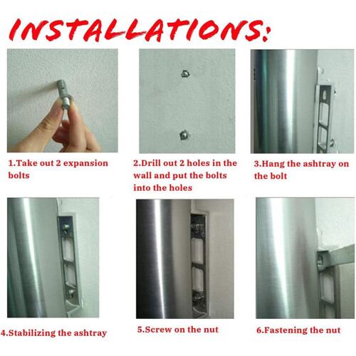 Outdoor Wall Mounted Cigarette Butt Receptacle for Pub, Bar Silver13 2