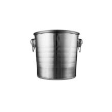 Ice bucket, ice bucket made of thickened stainless steel for champagne and drinks, for the home bar, ice bucket for parties (Silver, L) L Silver