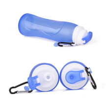 Collapsible Sports Bottle Silicone Reusable Water Bottle with Carabiner Hook for Outdoor Activities Camping and Sports