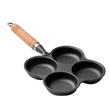 Large Non Stick Frying Pan 4 Hole Egg Omelette Pan for Pancake Baked Bacon