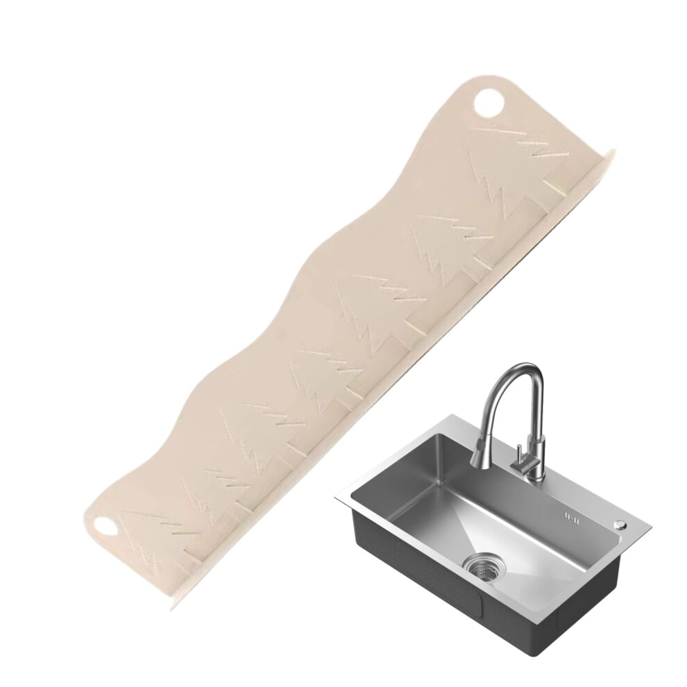 Splash Guard For Sink Splash Guard For Sink, Removable Suction Cup Silicone Kitchen Accessory For Bathroom, Household Dishwashing Beige 9412369715722