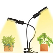 LED Plant Lights, Dual Head LED Grow Lights For Seedlings, Adjustable Gooseneck With Timer