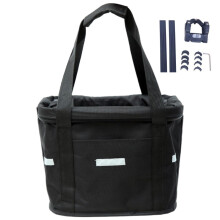Bike Basket, 10kg Storng Bearing Foldable Bike Front Basket, Removable Dog Carrier for Handlebar, Machine Washable
