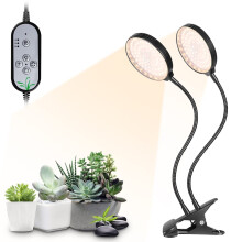 USB Plant Grow Light 156 LEDs Sunlight Full Spectrum Adjustable Desktop Clamp Gg Lamp for Indoor Plants 5 Dimmable Levels 4/8/12H Timer