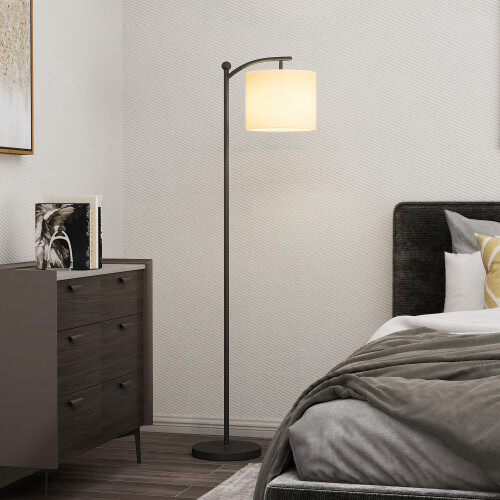 Homcom HOMCOM LED Floor Lamp with Dimmable Colours Temperature & Brightness, Black