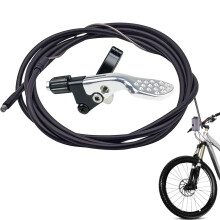 Drop bar for mountain bike, dropper post lever for bicycle seatpost, remote lever for mountain bike seatpost, adjustable seats silver