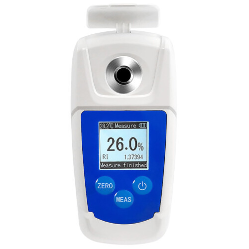 Precision Sweetness Tester, Sugar Content Refractometer with Case, 3 Displays: Temp, Sugar, RI, 3Second Fast Measurement