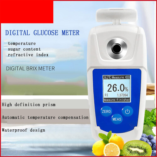 Precision Sweetness Tester, Sugar Content Refractometer with Case, 3 Displays: Temp, Sugar, RI, 3Second Fast Measurement 1