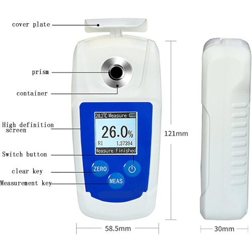 Precision Sweetness Tester, Sugar Content Refractometer with Case, 3 Displays: Temp, Sugar, RI, 3Second Fast Measurement 2
