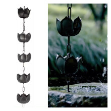 Rain chains made of ABS material, rain chains for gutters, 480cm Black