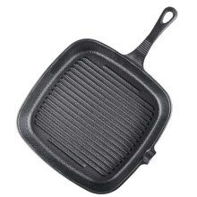 Cast Iron Steak Skillet Grill Pan Nonstick Steak Frying Pan Home Garden Wok Pan Induction Cooker for Gas Stoves and
