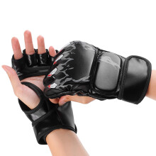 Driving Semi Boxes of Kickbox in Men's Leather for Men, Protection Against the Wrist for Matches/Training Black