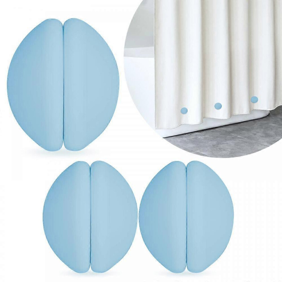 6 blaue magnetische Silikongewichte für Duschvorhänge, windfeste Anhänger mit Magnetverschluss
