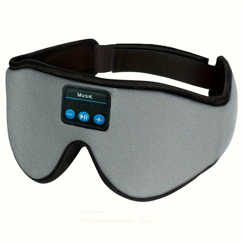 Grey (Grey) 1Pc Wireless Sleep Mask With 5.2 Bt Headphones, Best Music Sleep Mask, 3D Sleeping Mask For Women&Men.tpye-C Charging