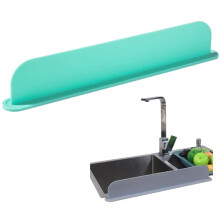 Sink Splash Guard, Silicone Splash Guard Behind Faucet, Water Barrier (Light Green)