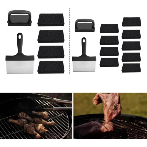 Professional Griddle Cleaning Kit, Designed for Flat  Grills, Easy Removal Tool (12) 1