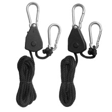 2 Pair of 1/8 Inch Heavy Duty Adjustable Grow Light Rope Hanger for Grow Light Fixtures Gardening, 150lb Capacity