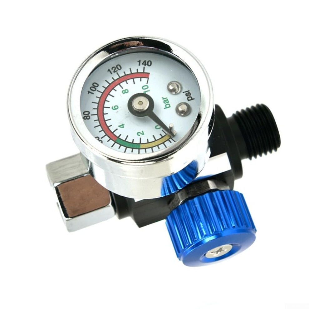 Air Pressure Regulator Control Valve, With Gauge, 0Â140 Psi, 1/4 Npt, For Air Compressor Tools (Blue) 9412369719027