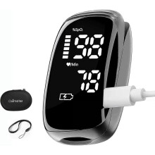 Pulse Oximeter, Fingertip Blood Oxygen Meter, Rechargeable with LED Display for SPO2 and Pulse Rate