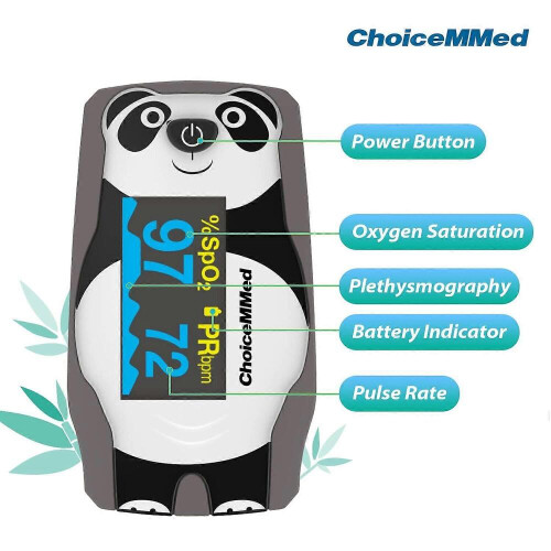 Παιδιατρικό παλμικό οξύμετρο OLED Panda Fingertip SP02 για παιδιά 1