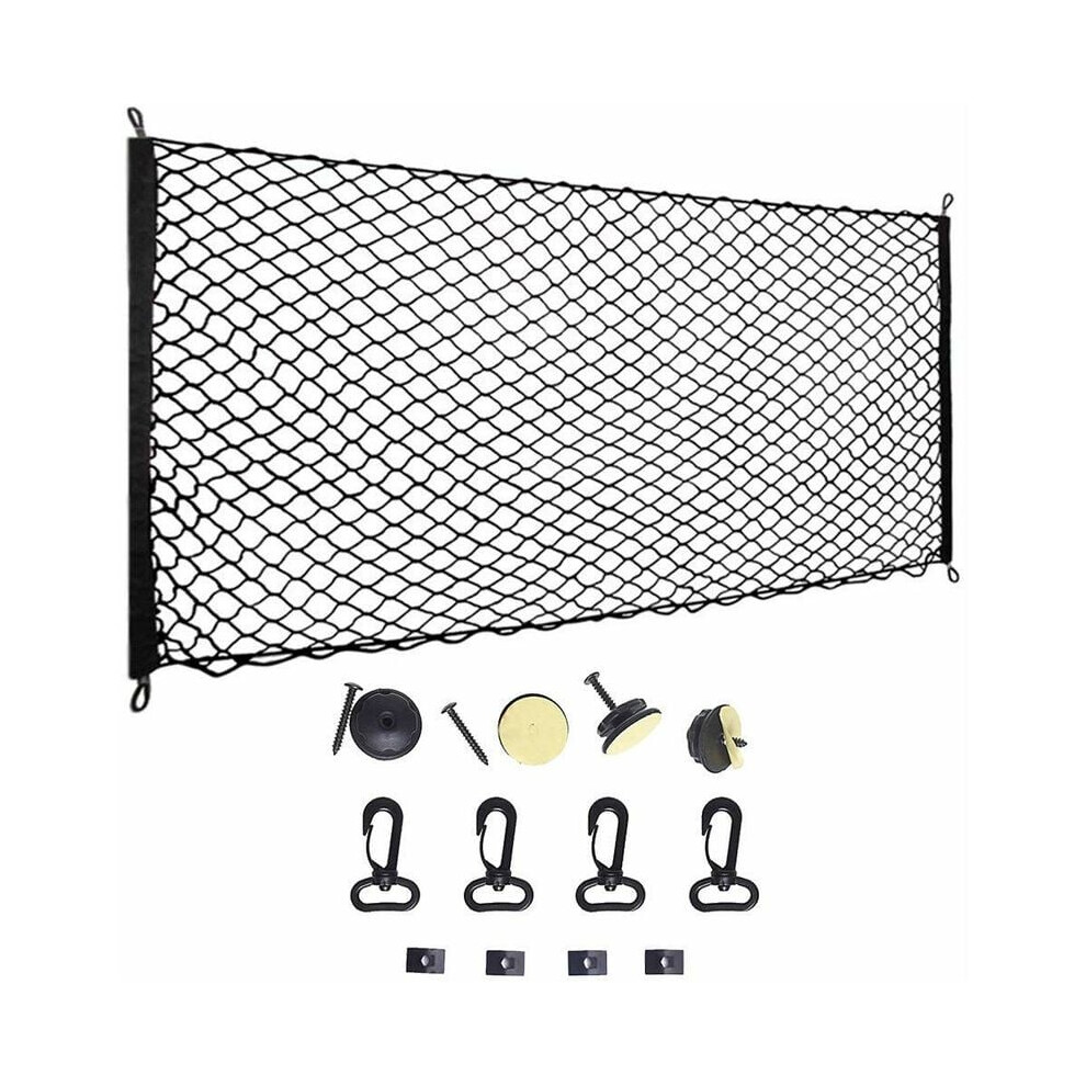 Adjustable Cargo Net For Vehicle Trunk, Stretchable Design Offers Flexible Scalability And Self-Locking Hooks Ensure Easy Installation For Cars,Suv 9190834277110
