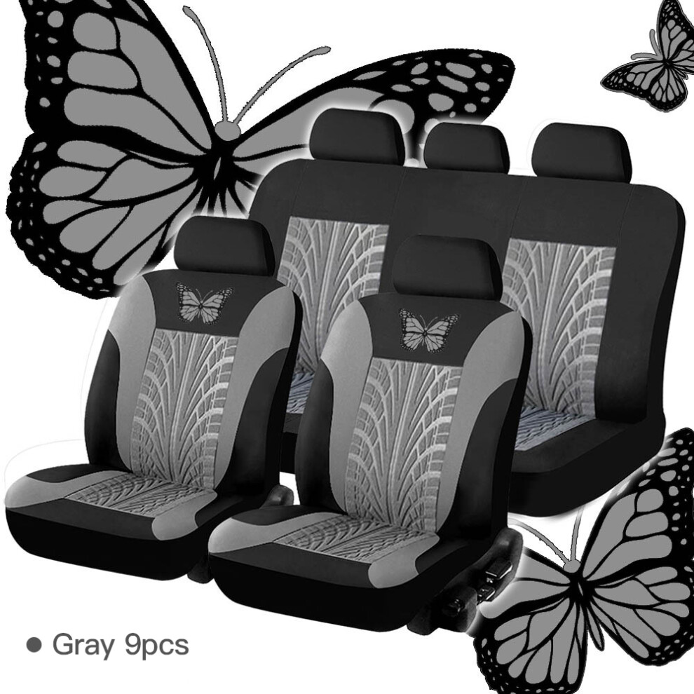 Universal Fit Car Seat Covers Breathable Waterproof Quick-Install Premium Cloth Split Bench Rear Seat Airbag Compatible Design Sedan Suv Truck Van 9190834057774