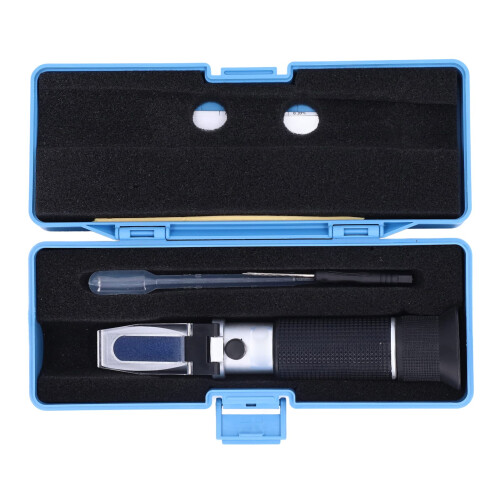 Brix Refractometer, Dual Scale, Handheld Meter for Sugar Brewing with ATC, HT113