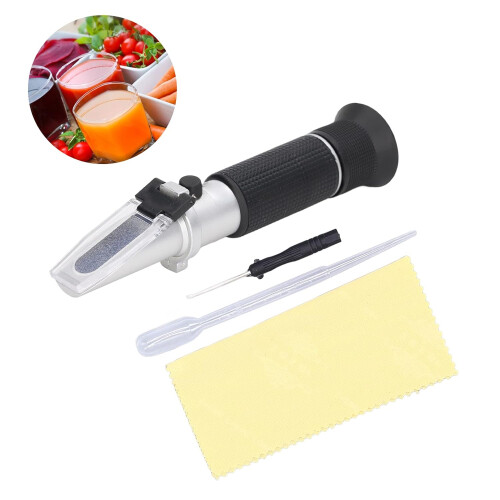 Brix Refractometer, Dual Scale, Handheld Meter for Sugar Brewing with ATC, HT113 1