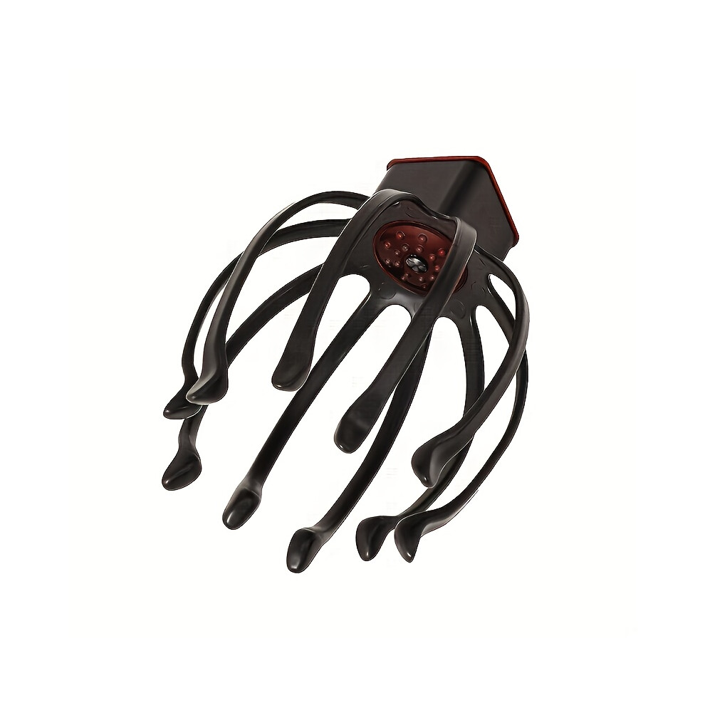 (Black) Electric Octopus Claw Scalp Massager, USB Rechargeable 3-Speed Adjustable Portable Vibration Massager, for Ultimate