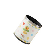 Colorful Print Office Room Round Trash Can-Vegetable Fruit