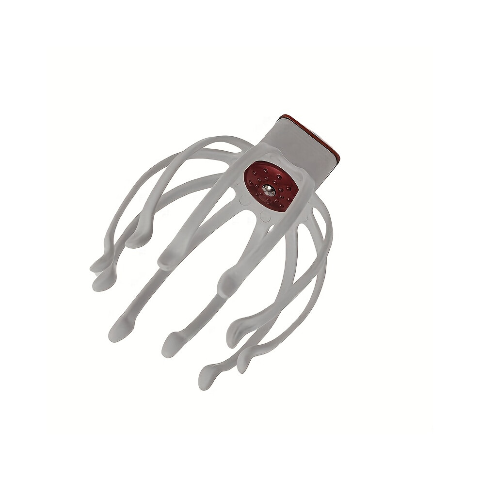 (White) Electric Octopus Claw Scalp Massager, USB Rechargeable 3-Speed Adjustable Portable Vibration Massager, for Ultimate