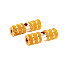 1 Pair Bike Pedals Axle Foot Rest Pegs Aluminum Alloy Mountain Road Cycling Bicycle Front Rear Socle Pedal Bicycle Pegs(Solid short Yellow)