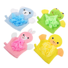 4Pcs Bath Mitt Assorted Color Shower Gloves for Gentle Skin Massage for Bathing Arms Legs Chest and Back Fun Cartoon Design for Boys